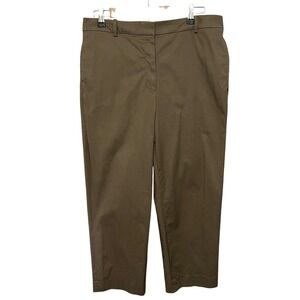 Theory Classic Straight‎ Pant Brushed Chino Cropped Size 10 Moss Green $245